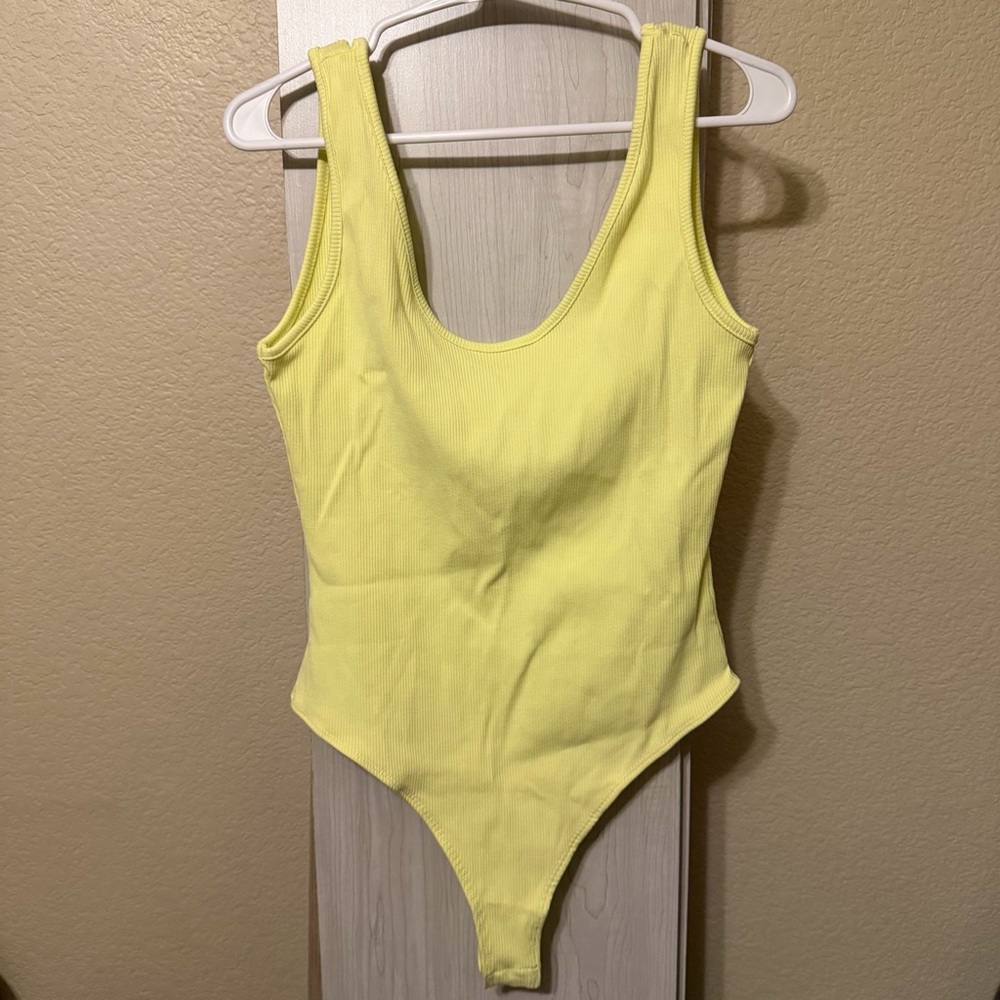 Fashion Nova Bright Yellow Bodysuit